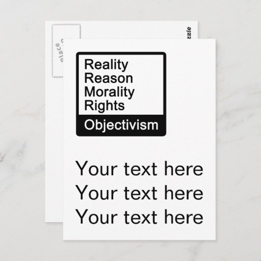 Wat is objectivisme? briefkaart (Voorkant / Achterkant)