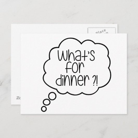 Wat is ons avondeten? Fun quote Briefkaart (Voorkant / Achterkant)