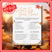 WAT IS OP UW TELEFOON BABY SHOWER SPEL POMPOEN KAART