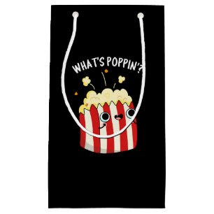 Wat is Poppin Funny Popcorn Pun Dark BG Klein Cadeauzakje