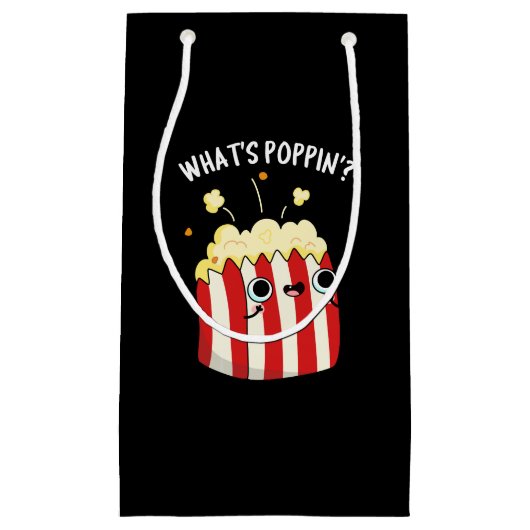 Wat is Poppin Funny Popcorn Pun Dark BG Klein Cadeauzakje (Voorkant)