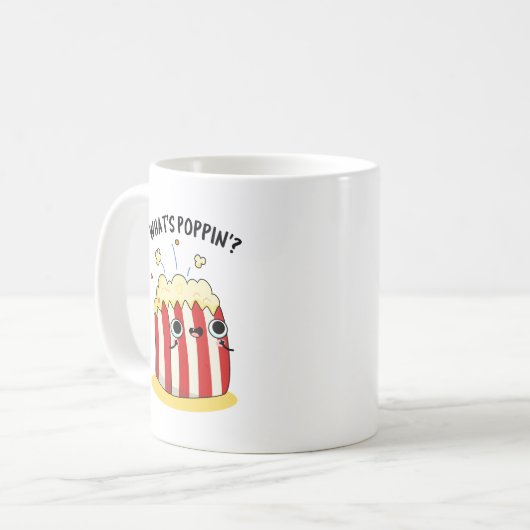 Wat is Poppin Funny Popcorn Pun Koffiemok (Voorkant links)