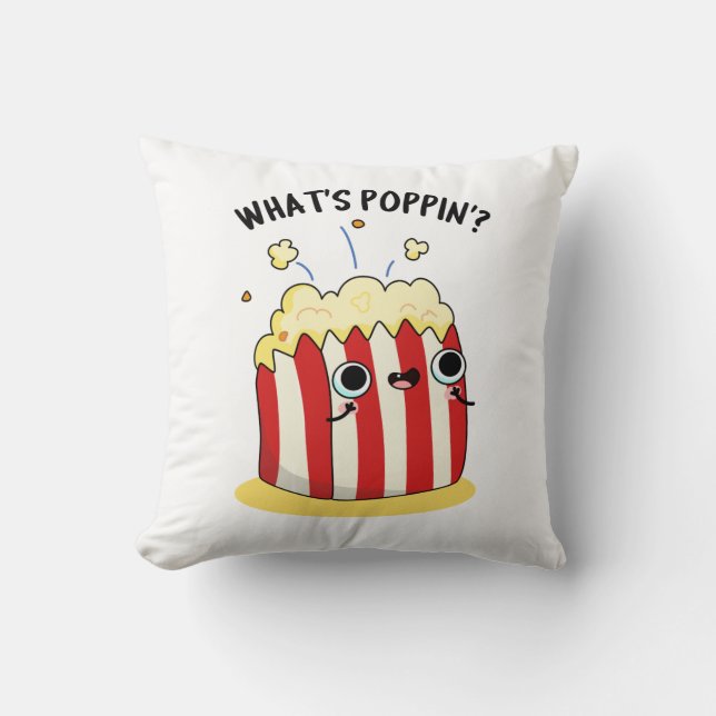 Wat is Poppin Funny Popcorn Pun Kussen (Voorkant)