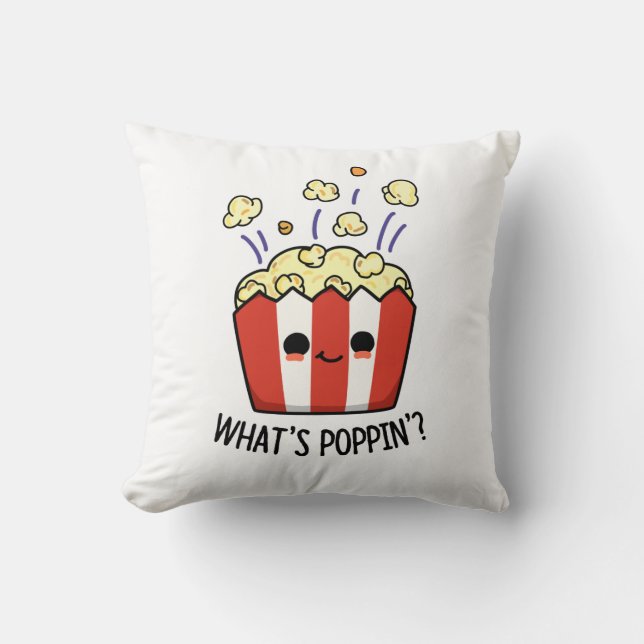 Wat is Poppin Funny Popcorn Pun Kussen (Voorkant)