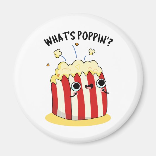 Wat is Poppin Funny Popcorn Pun Magneet (Voorkant)