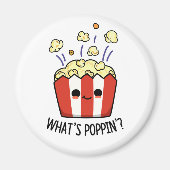 Wat is Poppin Funny Popcorn Pun Magneet (Voorkant)