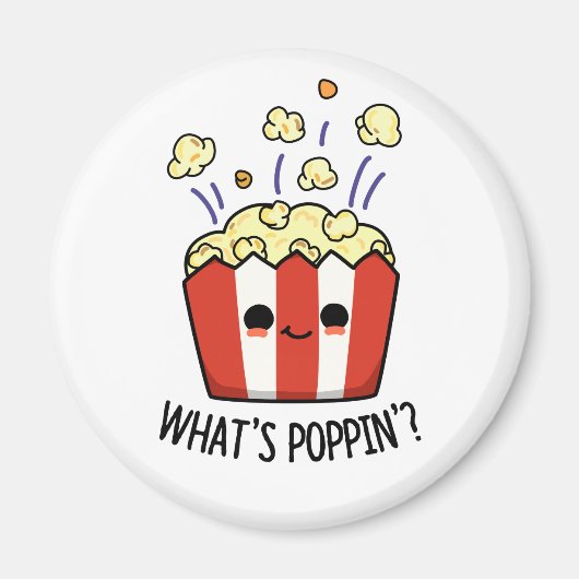 Wat is Poppin Funny Popcorn Pun Magneet (Voorkant)