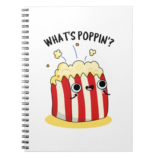 Wat is Poppin Funny Popcorn Pun Notitieboek (Voorkant)