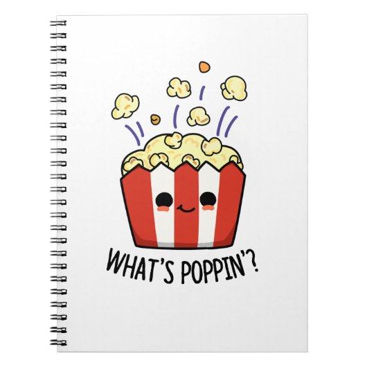 Wat is Poppin Funny Popcorn Pun Notitieboek (Voorkant)