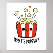 Wat is Poppin Funny Popcorn Pun Poster (Voorkant)