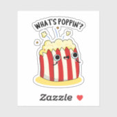 Wat is Poppin Funny Popcorn Pun Sticker (Vel)