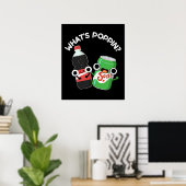 Wat is Poppin Funny Soda Pop Pun Dark BG Poster (Thuiskantoor)