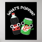 Wat is Poppin Funny Soda Pop Pun Dark BG Poster (Voorkant)