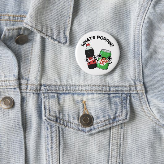 Wat is Poppin Funny Soda Pop Pun? Ronde Button 5,7 Cm (In situ)