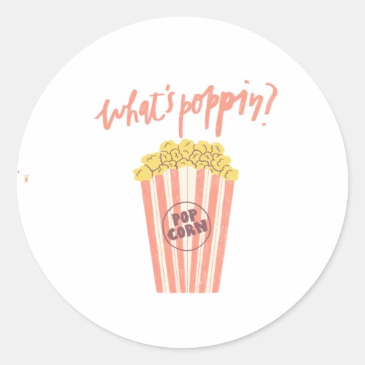 Wat is Poppin’ Popcorn Ronde Sticker (Voorkant)