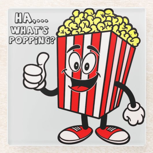 Wat is Popping? Glazen onderzetter (Voorkant)