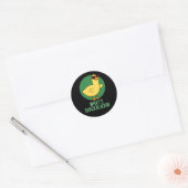 Wat is Quackalackin Funny Duck Pun Dark BG Ronde Sticker (Envelop)