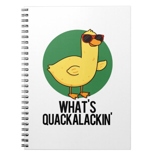 Wat is Quackalackin Grappige Eend Pun Notitieboek (Voorkant)