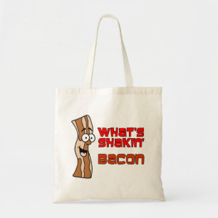 Wat is Shakin Bacon Cartoon Tote Bag