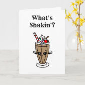 Wat is Shakin? | Chocolade Milkshake Friendship Kaart (Gele Bloem)
