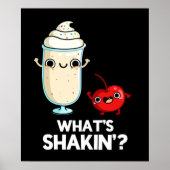 Wat is Shakin Funny Cherry Milkshake Pun Dark BG Poster (Voorkant)