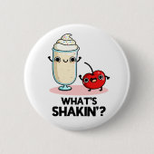 Wat is Shakin Funny Cherry Milkshake Pun Ronde Button 5,7 Cm (Voorkant)