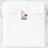 Wat is Shakin Funny Cherry Milkshake Pun Ronde Sticker (Tas)