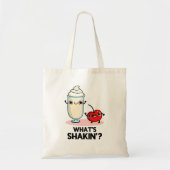 Wat is Shakin Funny Cherry Milkshake Pun Tote Bag (Voorkant)