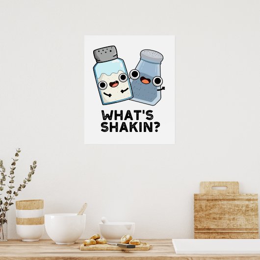 Wat is Shakin Funny Salt en Pepper Shaker Pun Poster (Keuken)