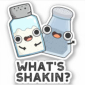 Wat is Shakin Funny Salt en Pepper Shaker Pun Sticker (Voorkant)