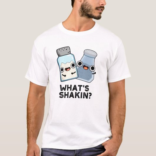 Wat is Shakin Funny Salt en Pepper Shaker Pun T-shirt (Voorkant)