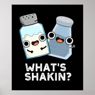 Wat is Shakin Salt En Pepper Shaker Pun Dark BG Poster