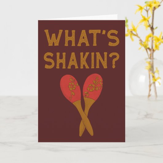 Wat is Shakin  stijl Maracas Kaart (Gele Bloem)