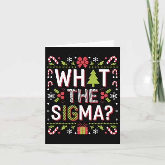 Wat is Sigma Grappige Kerstman Claus Gen Alpha Ker Kaart (Voorkant)