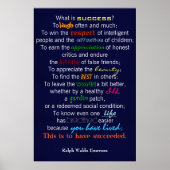 "Wat is succes?" - Ralph Waldo Emerson Poster (Voorkant)