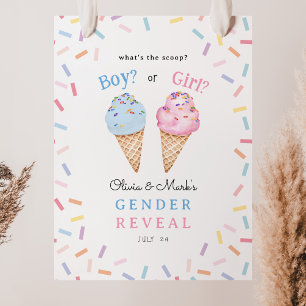 Wat is The Scoop Ice Cream Gender Reveal Poster
