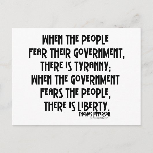 Wat is Tirannie…? Briefkaart (Voorkant)