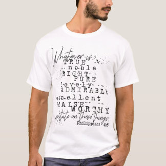 Wat is True Philippians 48 Christelijke scripts T-shirt