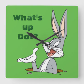 WAT IS UP DOC?™ BUGS BUNNY™ Rabbit Hole Vierkante Klok