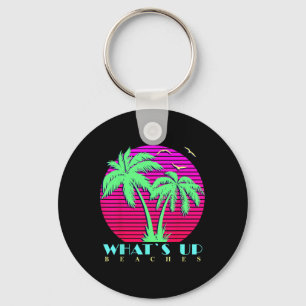 Wat is Up Stranden jaren 80 Palmbomen Zomer Zonson Sleutelhanger
