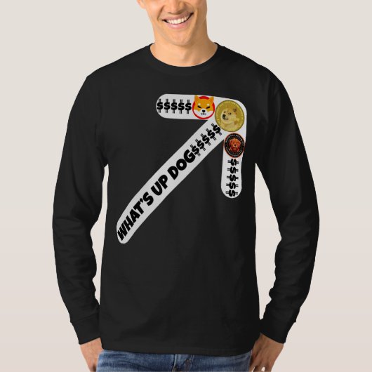 Wat is Updog Dogecoin Shiba Marshal Inu T-shirt (Voorkant)