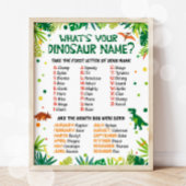Wat is uw Dinosaur Name Party Poster
