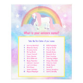 Wat is uw Unicorn Name Game Foto Afdruk (Voorkant)