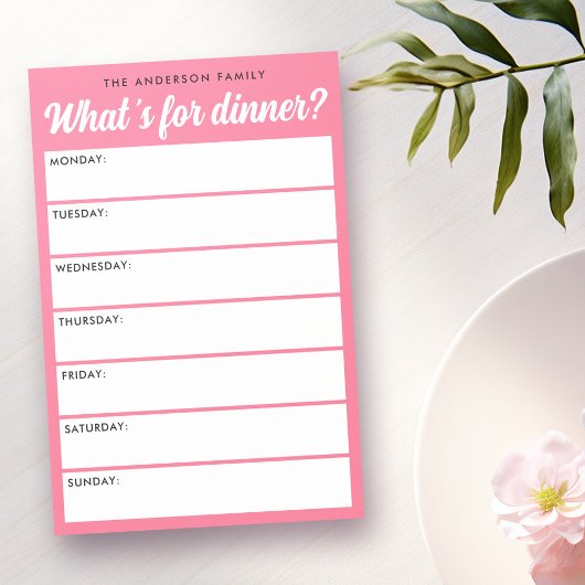 Wat is voor diner roze weekplanner post-it® notes