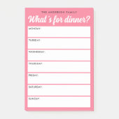 Wat is voor diner roze weekplanner post-it® notes (Voorkant)