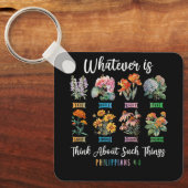 Wat is waar Filippenzen 4 8 Christelijke bloem Sleutelhanger (Voorkant)