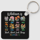 Wat is waar Filippenzen 4 8 Christelijke bloem Sleutelhanger (Achterkant)