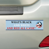 Wat is zwart en wit bumpersticker (Op auto)