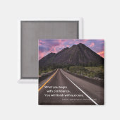 Wat je begint met zelfvertrouwen...Inspirerend Magneet (Voorkant / Achterkant)