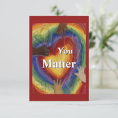 Wat je belangrijk vindt zijn Rainbow Hearts Note C Bedankkaart (Staand voorkant)